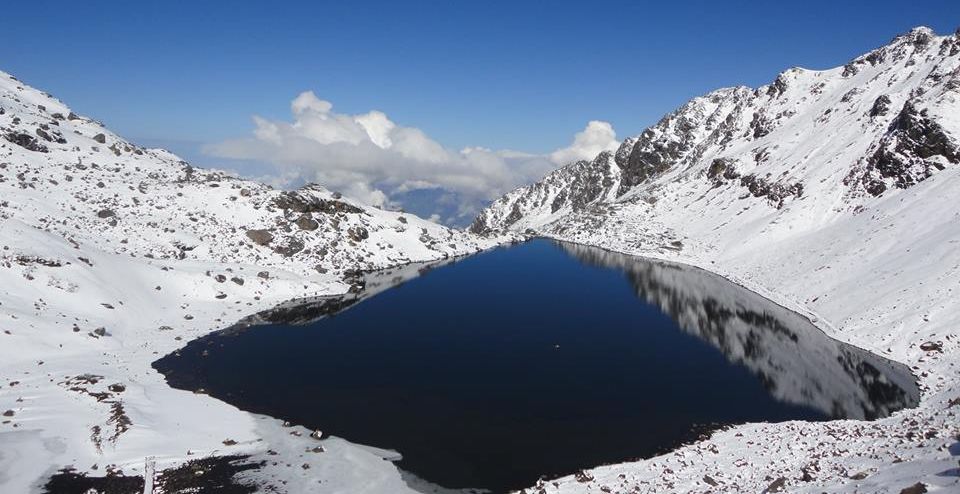 Gosaikund Lake from Laurebina Pass