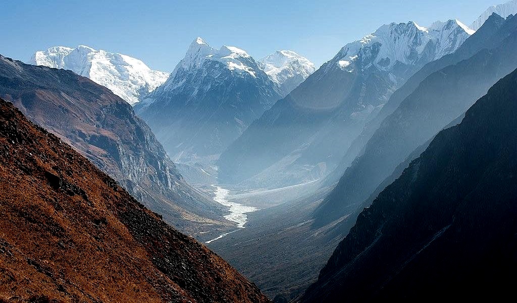 Mt.Langshisa Ri and Dome Blanc from Ganja La Base Camp