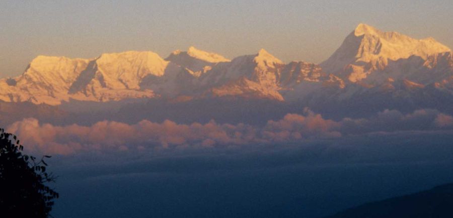 Sunrise on Chamlang and Makalu