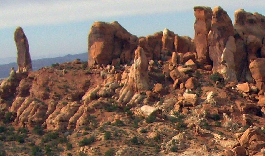 Approach to Dark Angel in Arches National Park