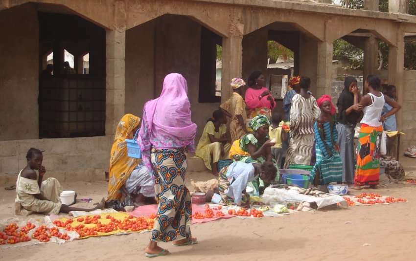 Market in Brufut Town