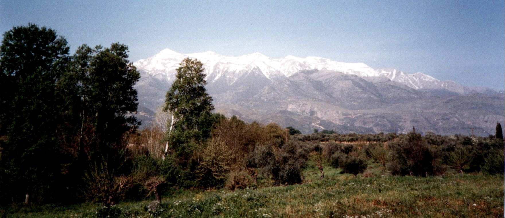 Taygettos Mountains on approach to Sparta in the Peloponnese of Greece