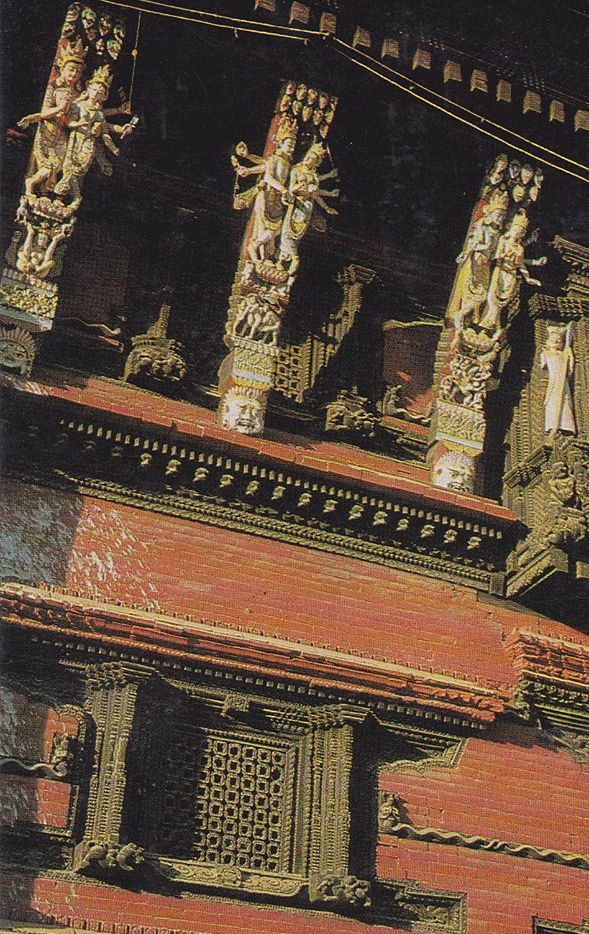 Intricately carved temple struts