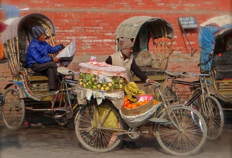 Rickshaws in Durbar Square , Kathmandu