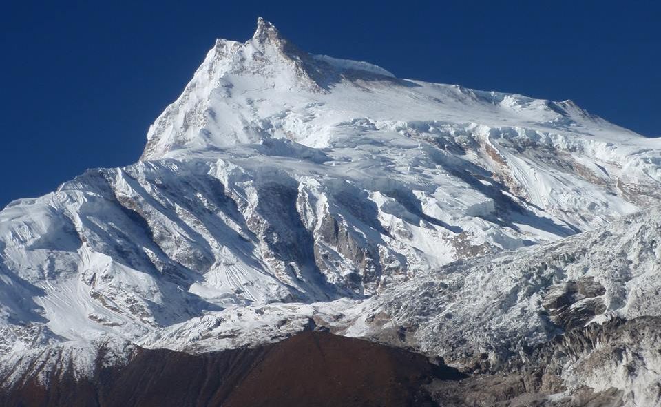 Mount Manaslu above the Buri Gandaki Valley