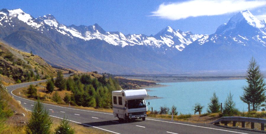 Lake Tekapo and Mount Cook in the Southern Alps of the South Island of New Zealand