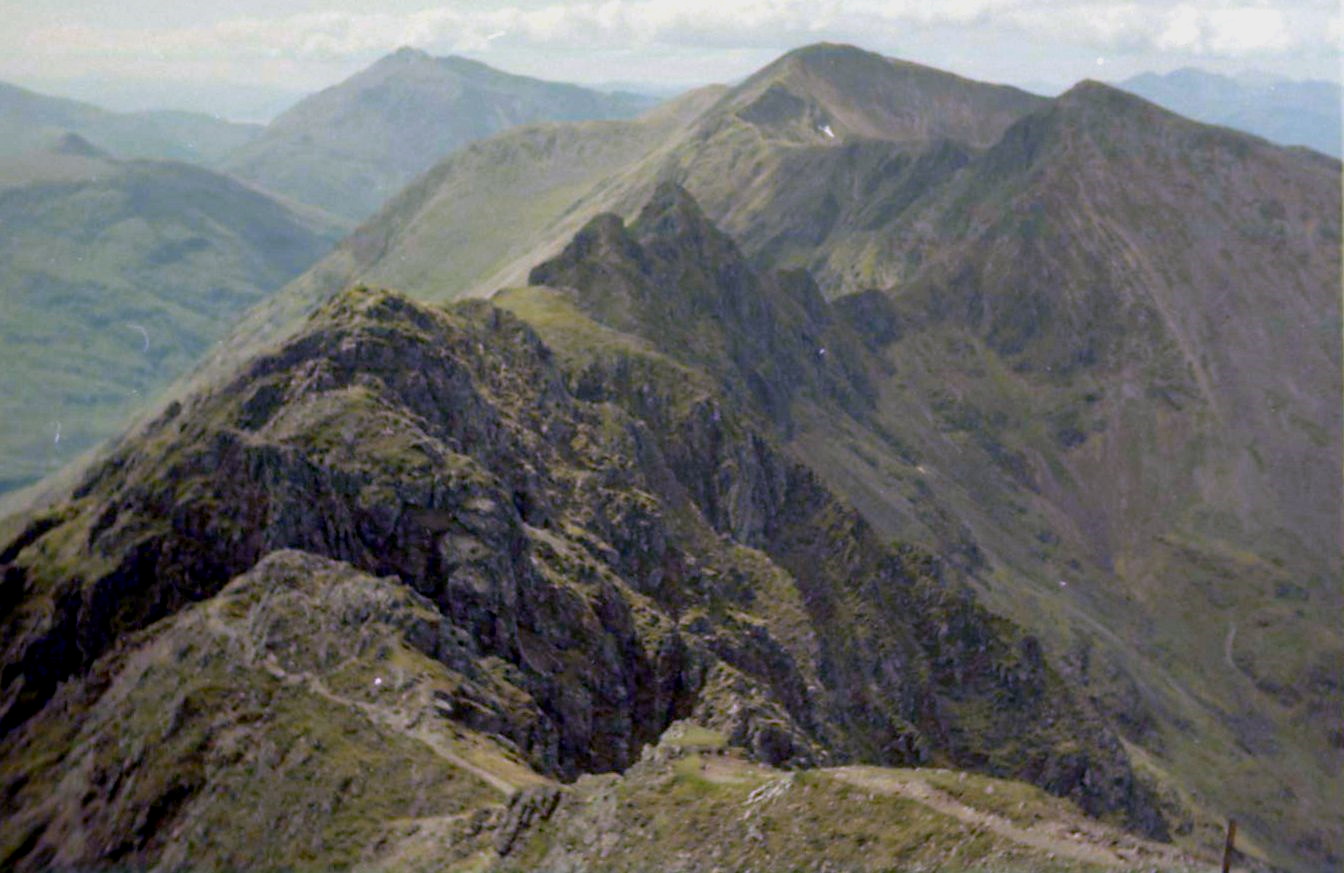 Aonach Eagach Ridge in Glencoe in the Highlands of Scotland