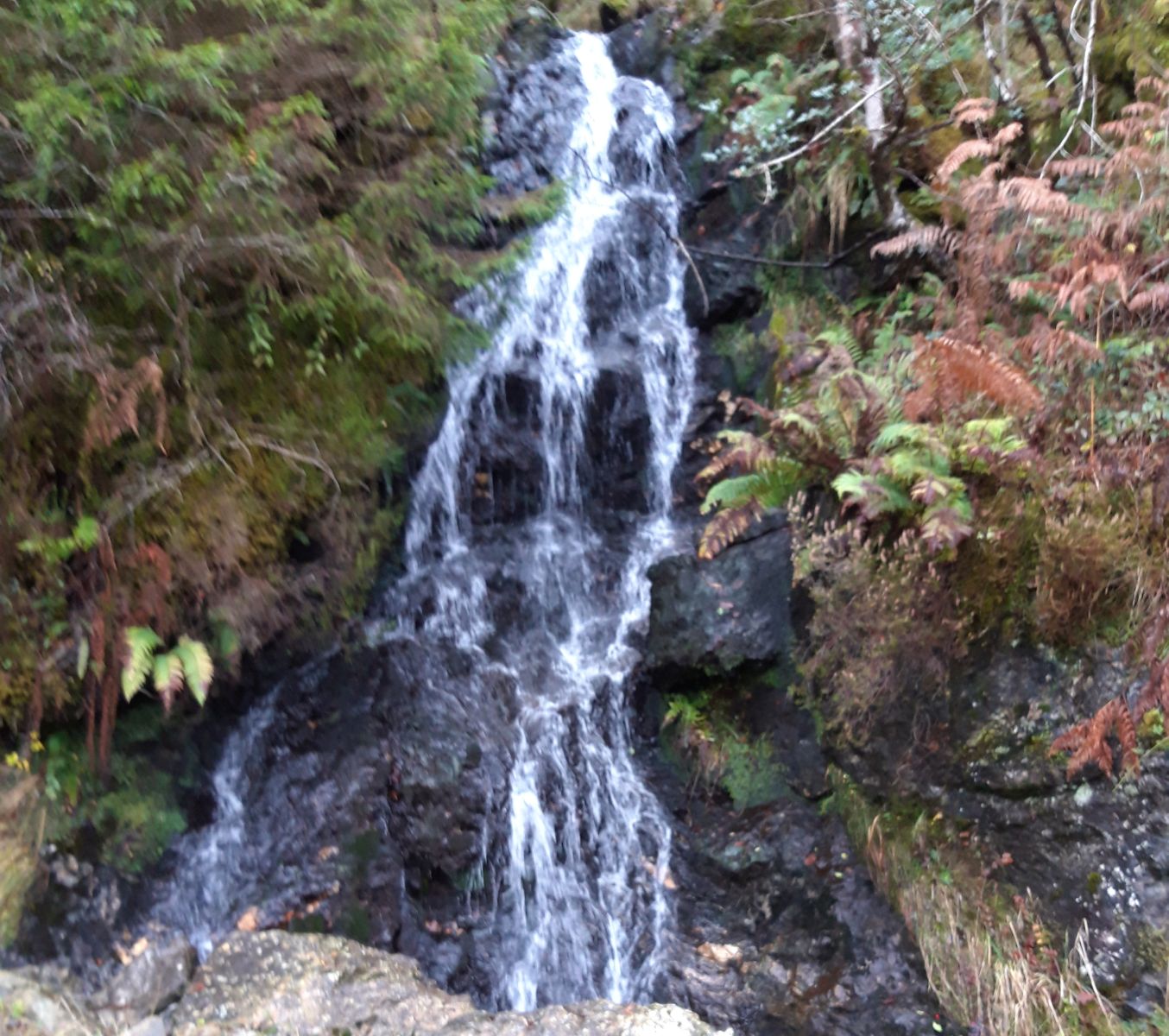 Waterfall on route to Clach Bheinn