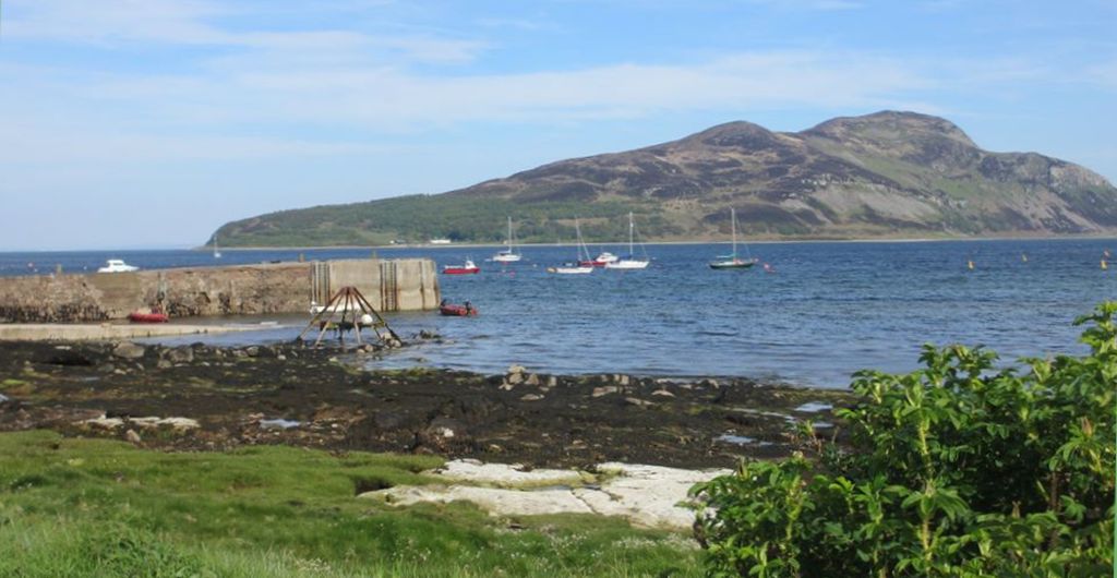 Holy Isle and Lamlash Bay on the Island of Arran