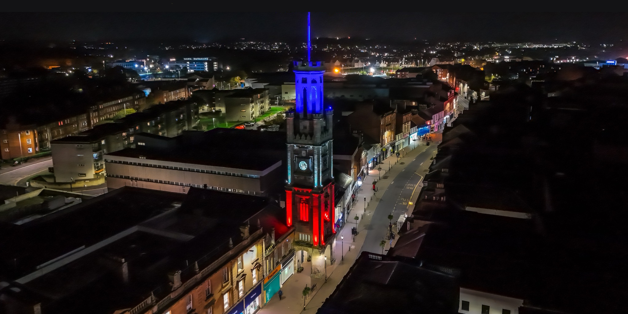 Town Hall Spire in New Bridge Street