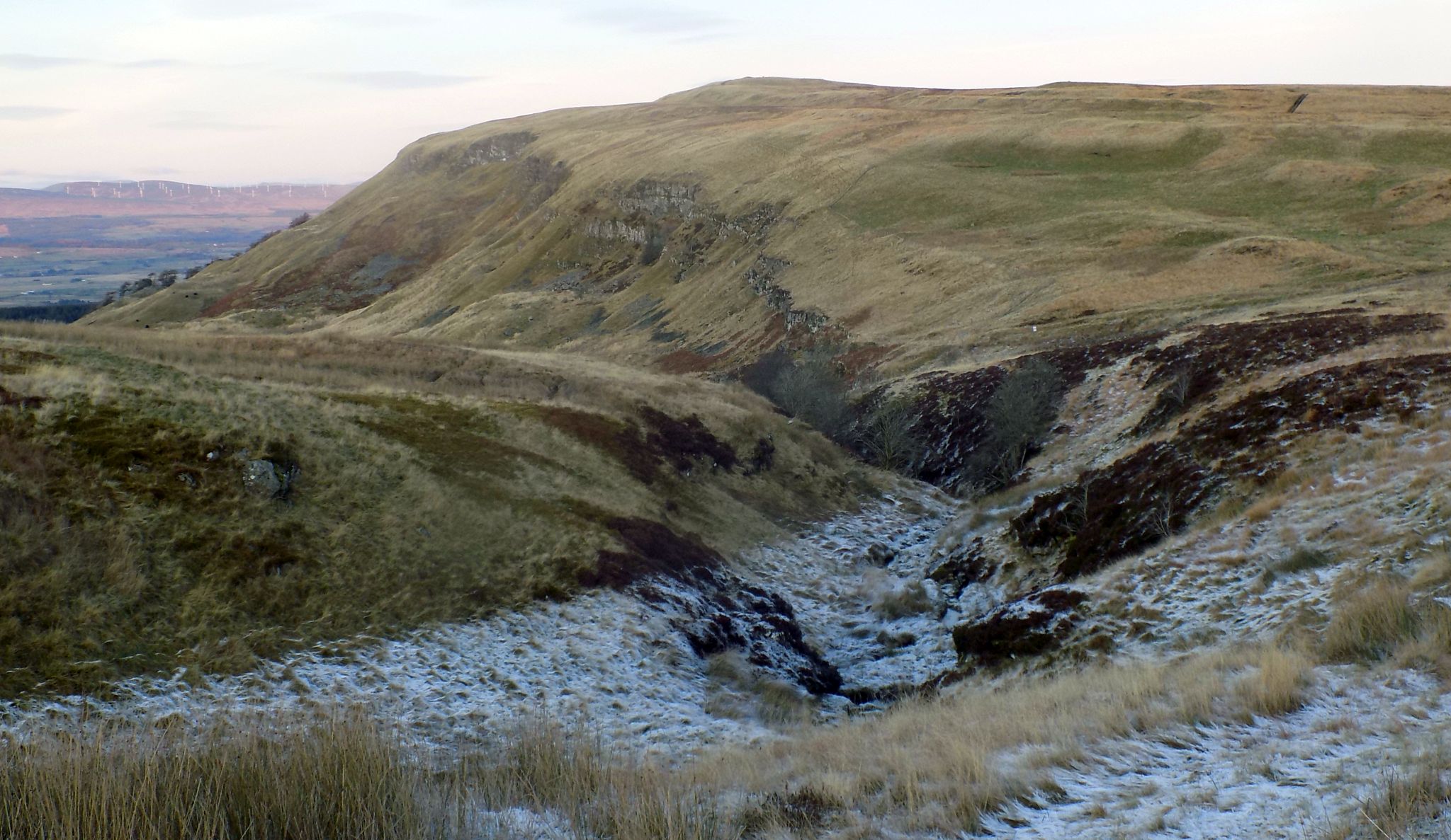 Rock cliff escarpment of the Gargunnock Hills