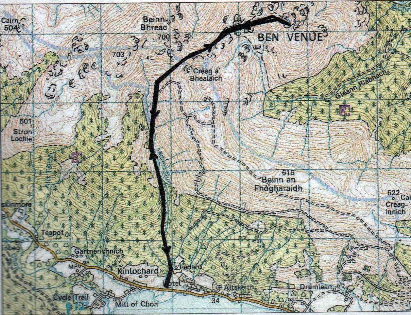 Ben Venue - Route Map