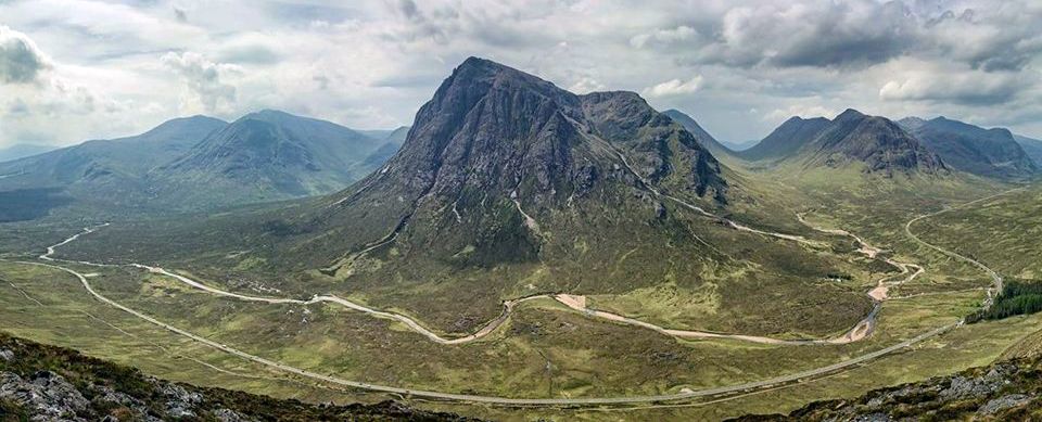 Buachaille Etive Mor from Beinn a Chrulaiste in Glencoe in the Highlands of Scotland