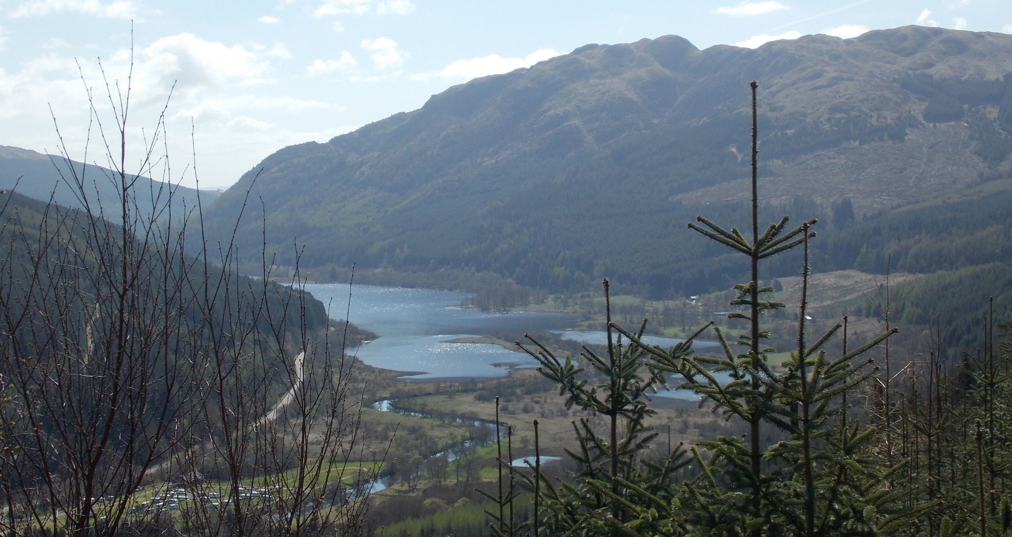 Loch Lubnaig beneath Ben Ledi from viewpoint on ascent of Beinn an t-Sithein