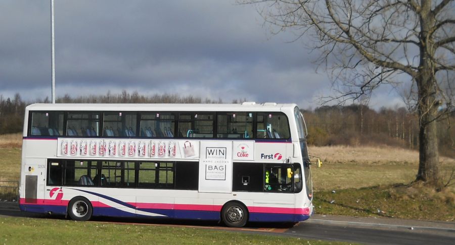 Bus in Kilfauns Drive in Drumchapel