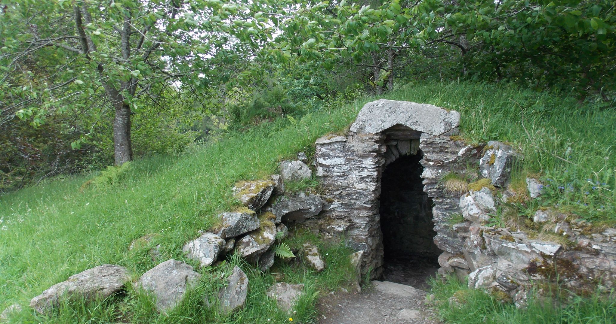 Entrance to the Hermit's Cave above the Acharn Burn