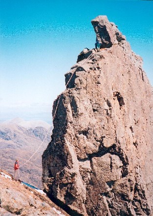 Abseiling off the Inaccessible Pinnacle on Skye Ridge