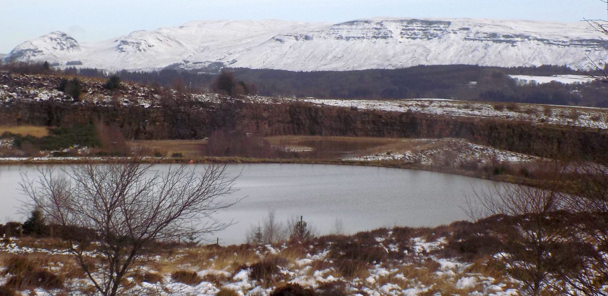 Dumgoyne and Campsie Fells beyond Douglas Muir Quarry