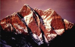 Sunset on Lhotse in the Nepal Himalaya