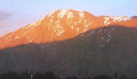 Sunset on the High Atlas on approach to Okaimeden in Morocco